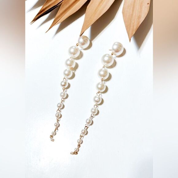 Pearl drop earrings S313 - Picture 2 of 4